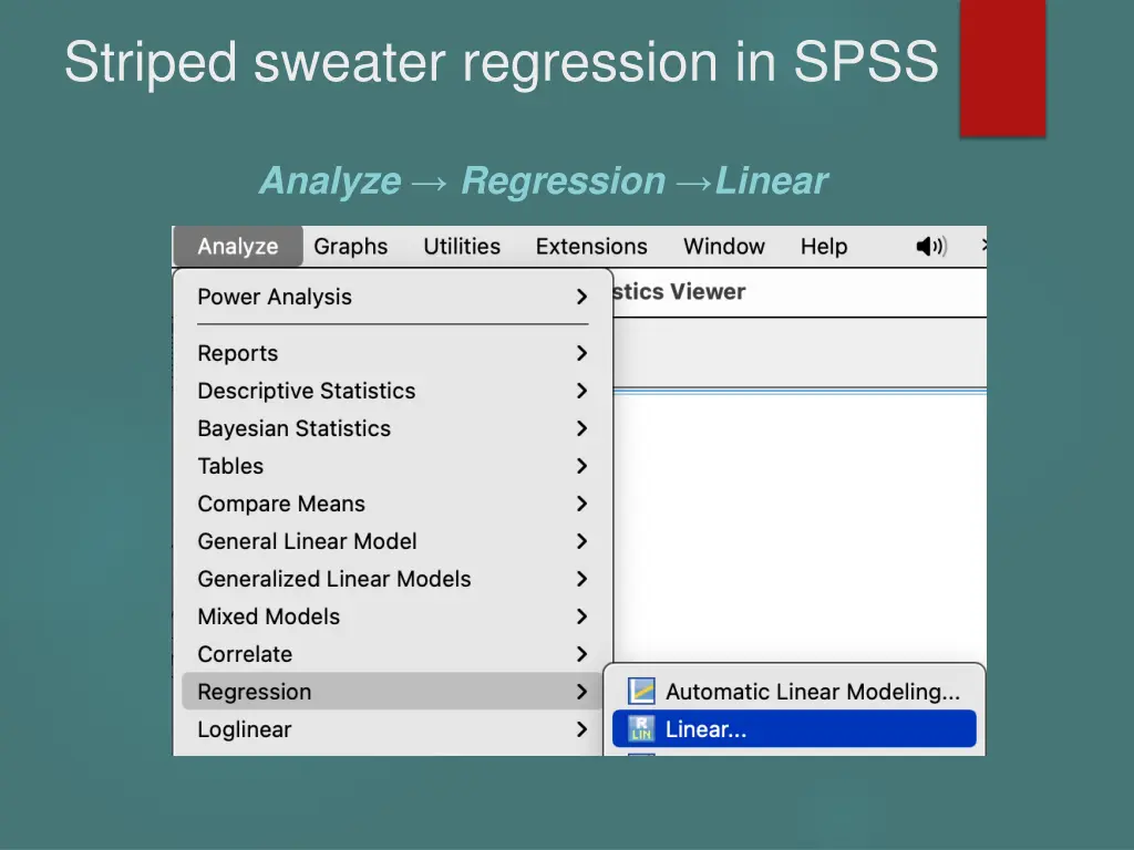 striped sweater regression in spss