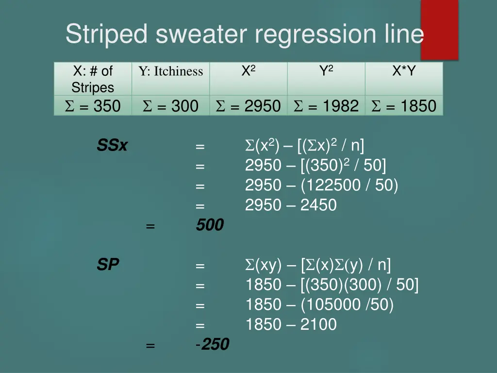 striped sweater regression line 1