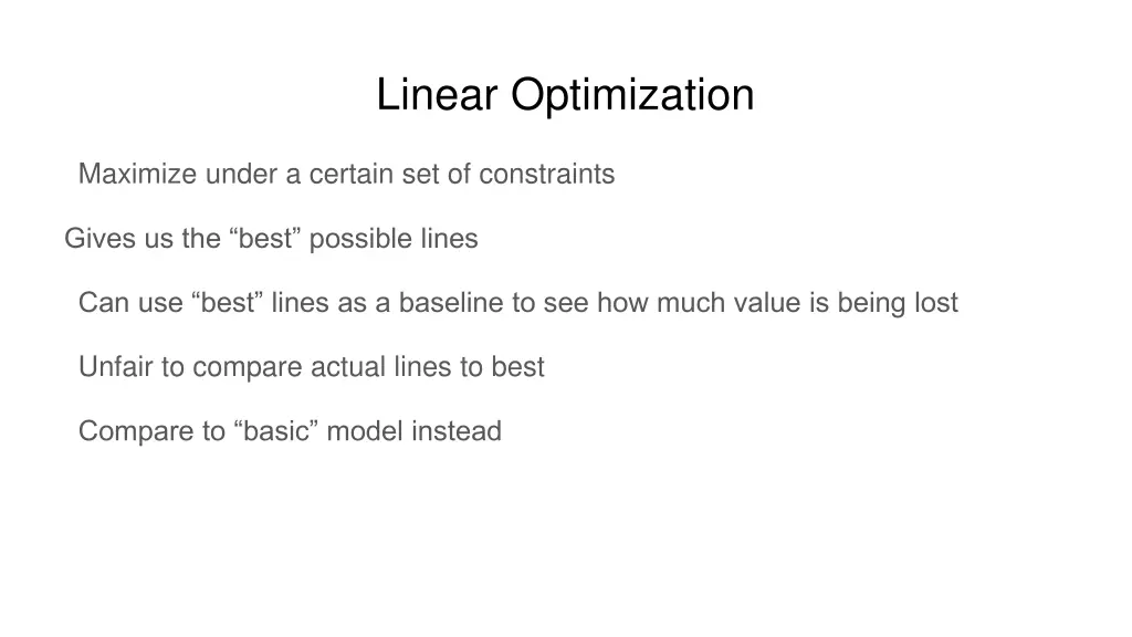 linear optimization
