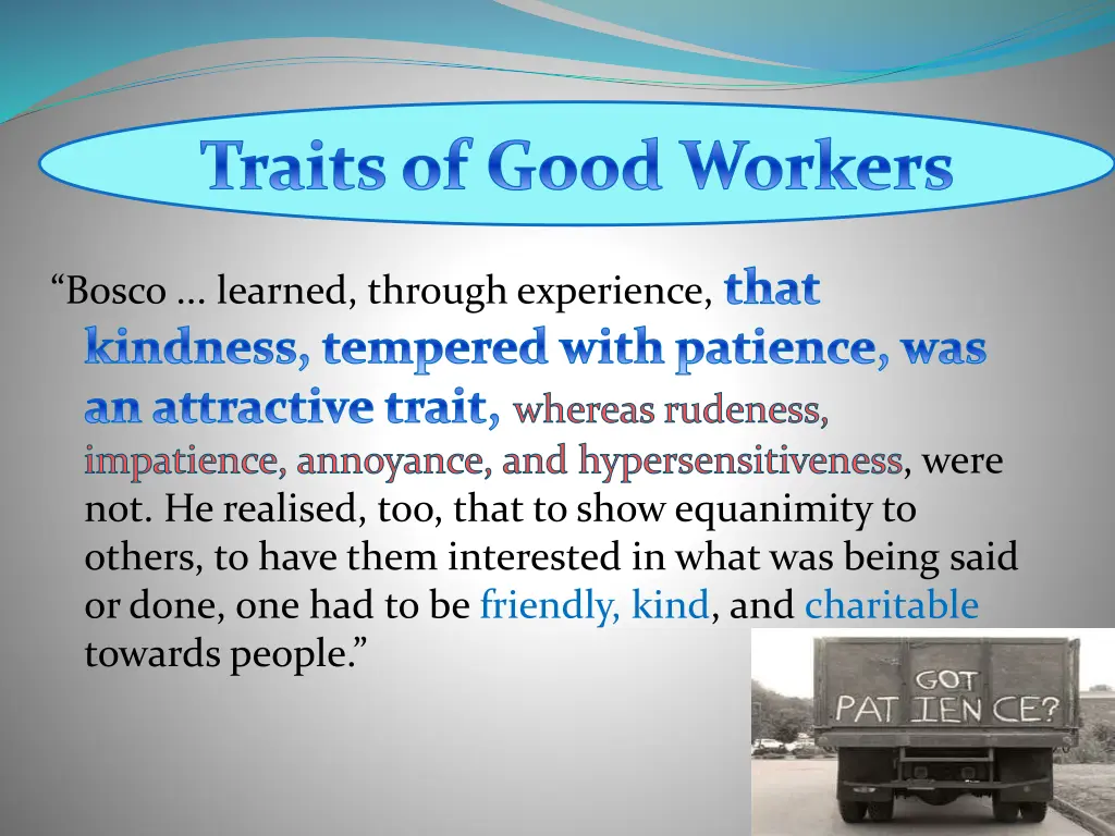 traits of good workers