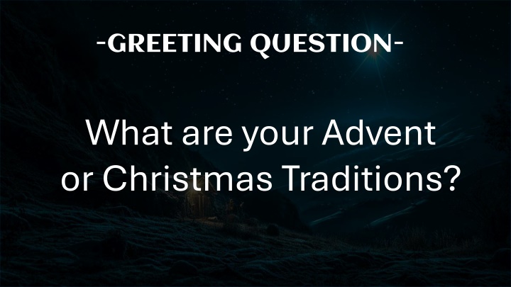 greeting question