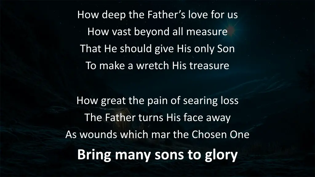 how deep the father s love for us how vast beyond