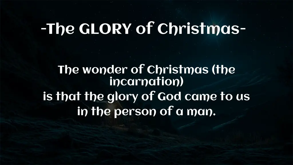the glory of christmas