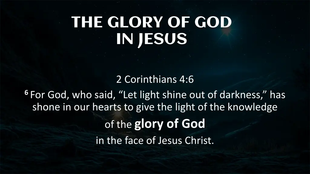 the glory of god in jesus 1