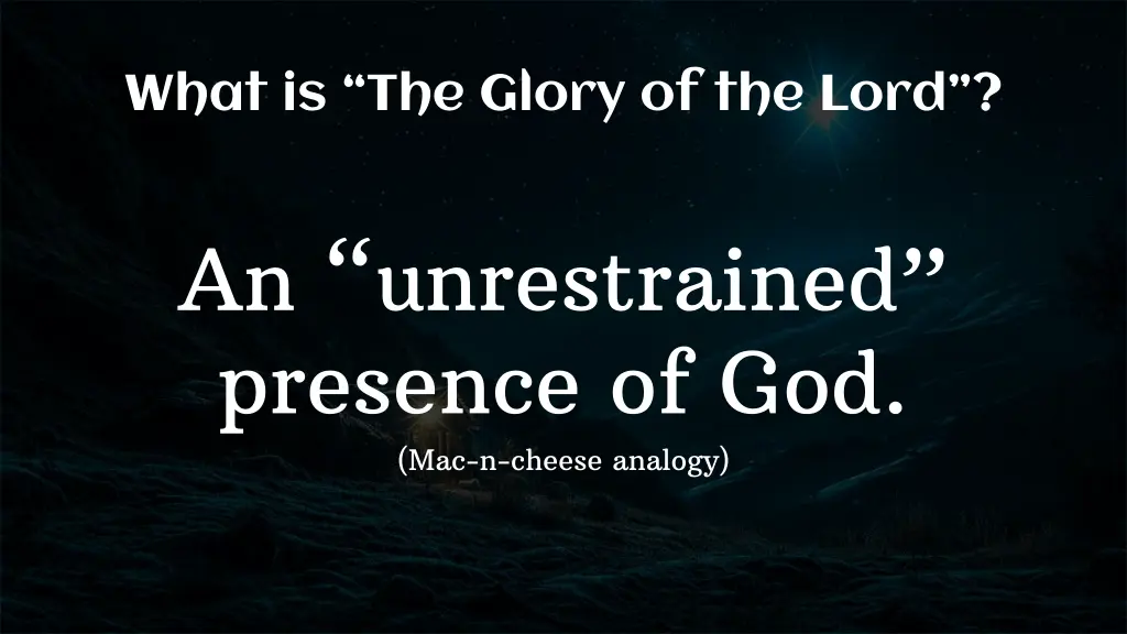 what is the glory of the lord 1