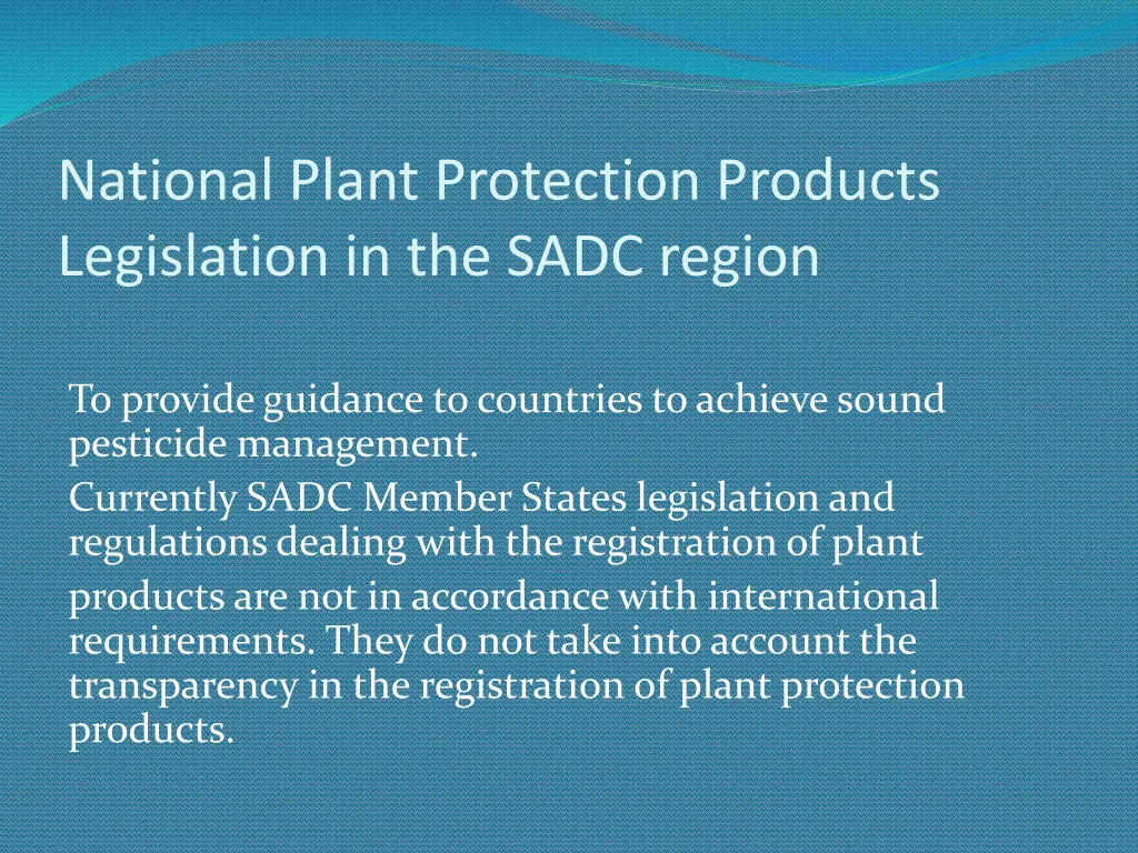 national plant protection products legislation