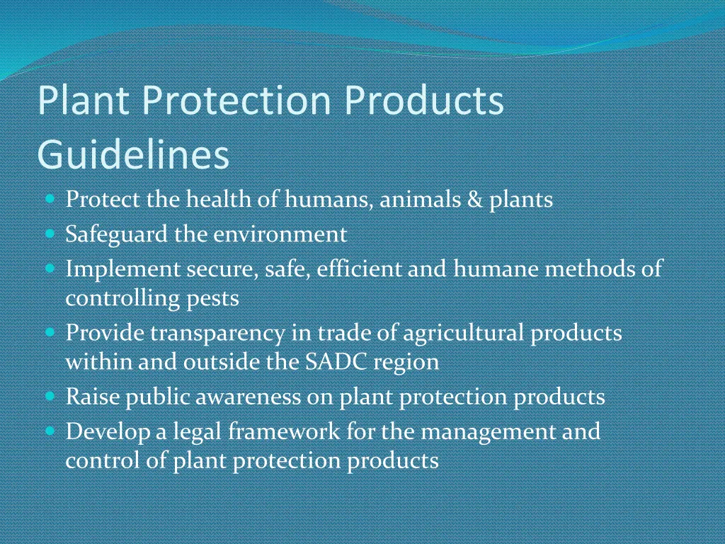 plant protection products guidelines protect