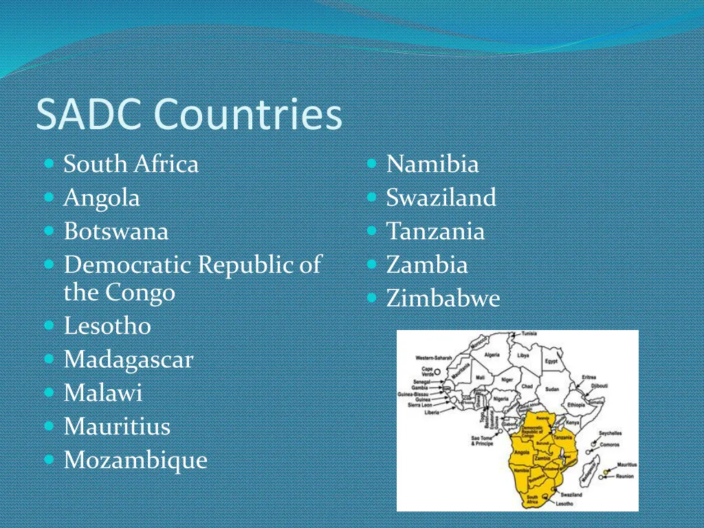 sadc countries south africa angola botswana
