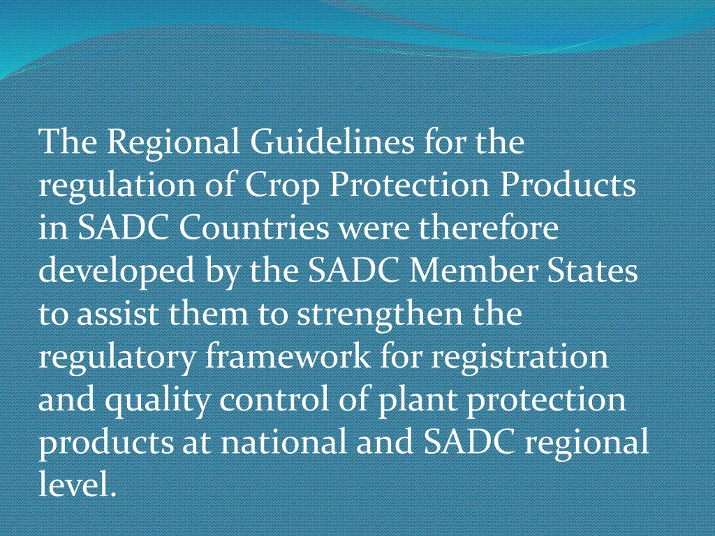 the regional guidelines for the regulation