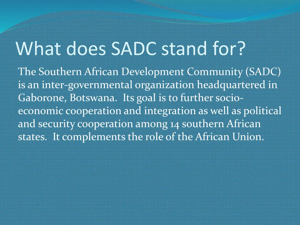 what does sadc stand for