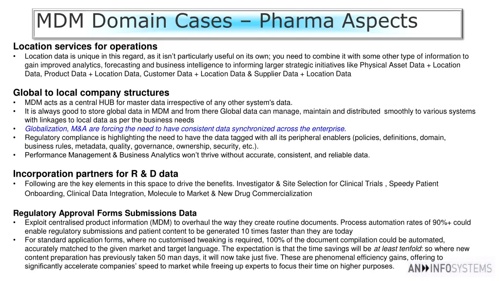 mdm domain cases pharma aspects