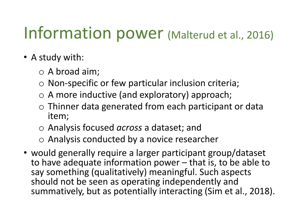 information power malterud et al 2016