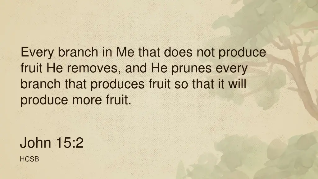 every branch in me that does not produce fruit