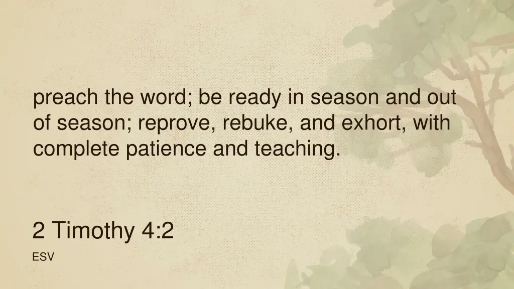 preach the word be ready in season