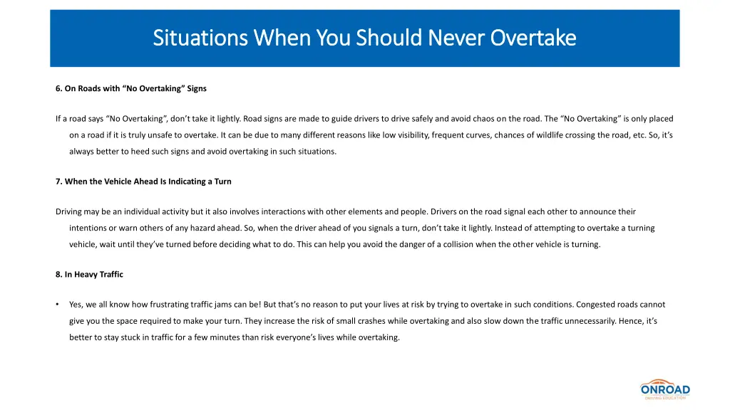 situations when you should never overtake 3