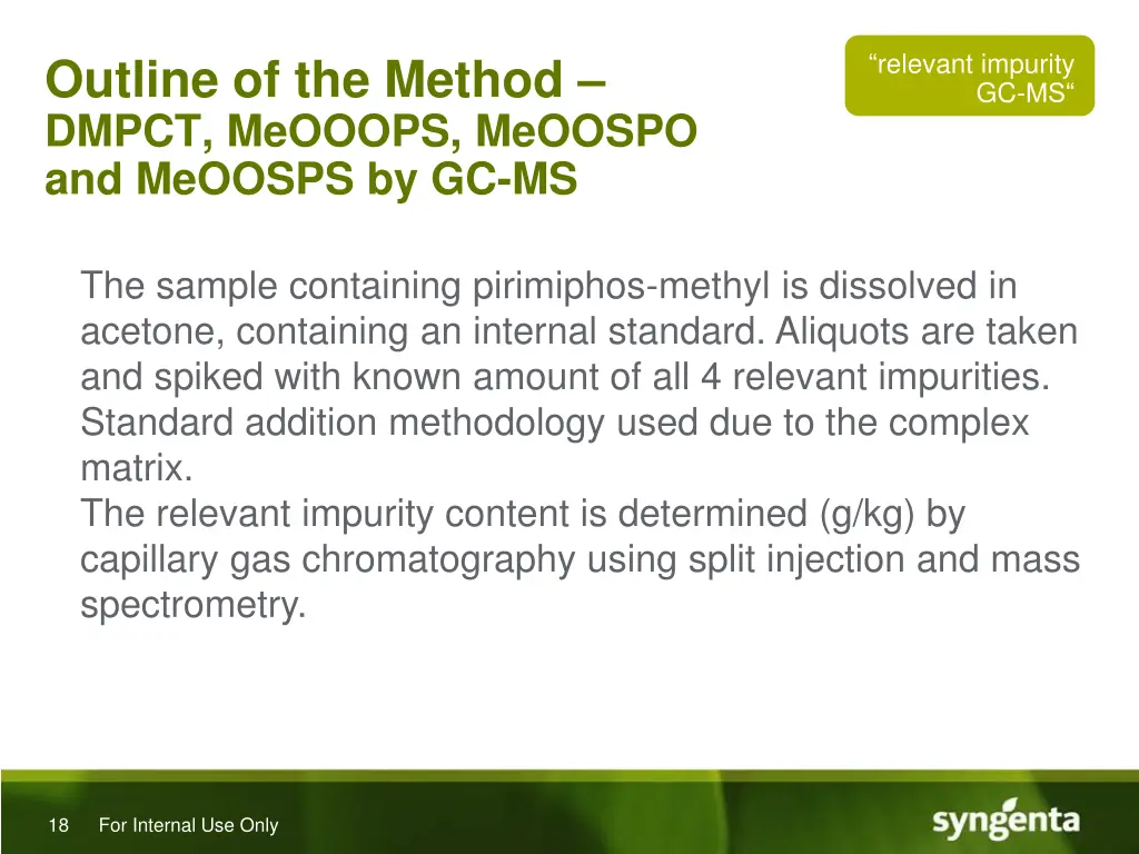 relevant impurity 1