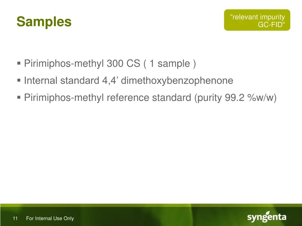 relevant impurity gc fid 3