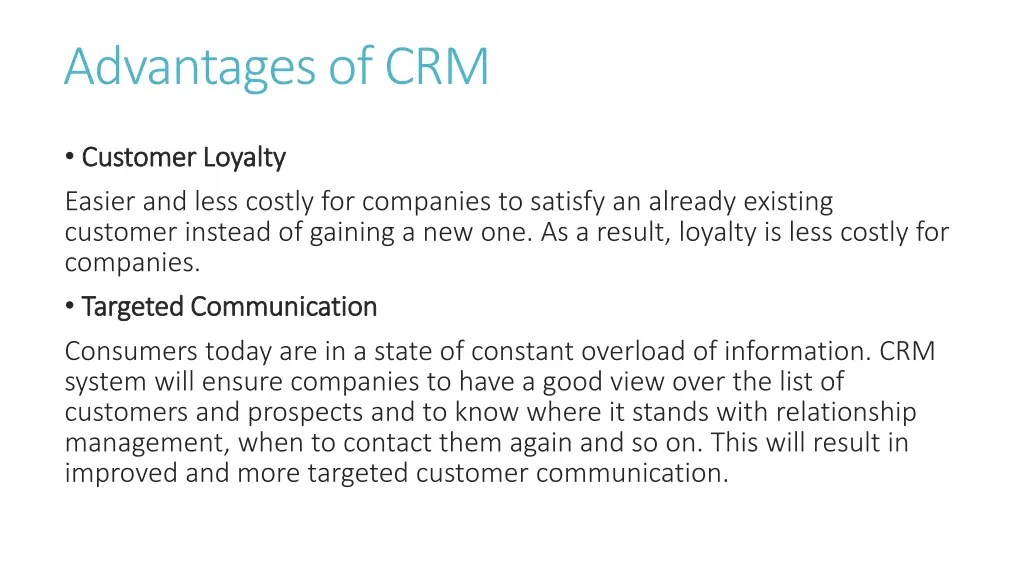 advantages of crm 1