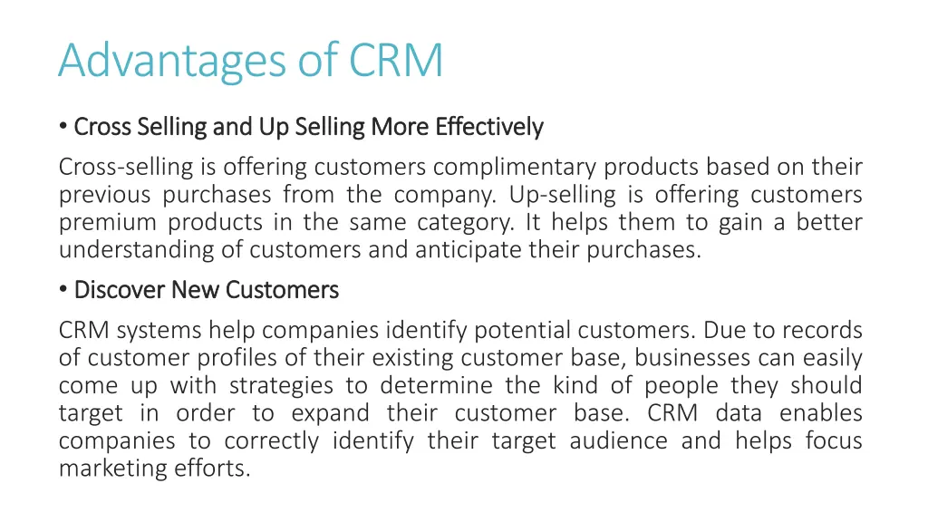advantages of crm 2