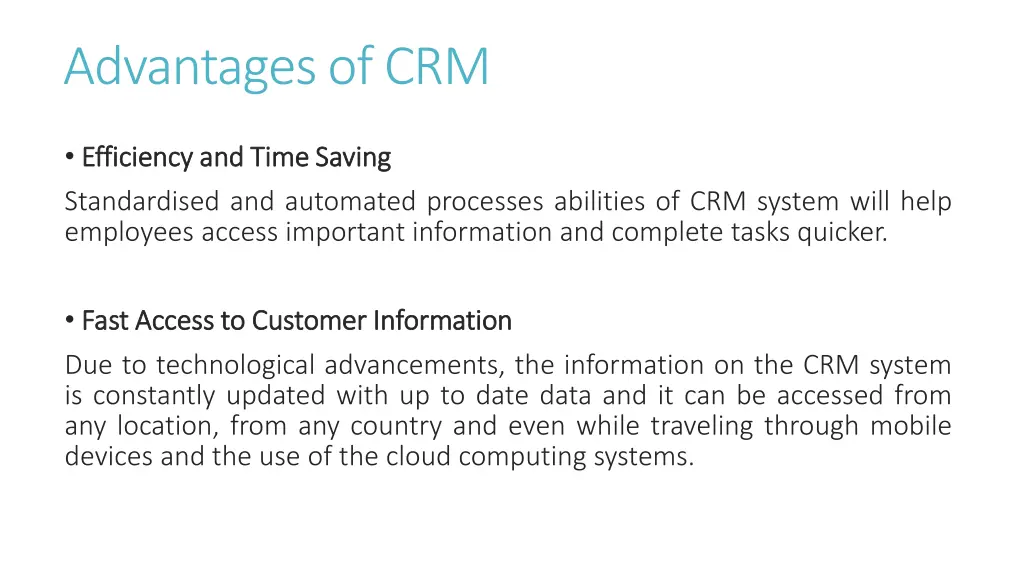advantages of crm 3