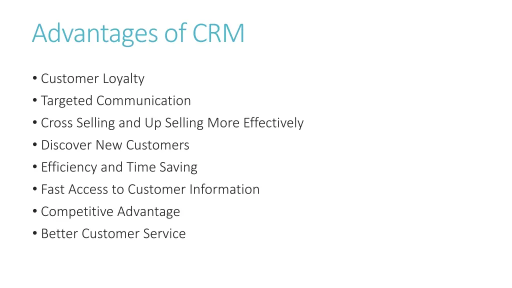 advantages of crm