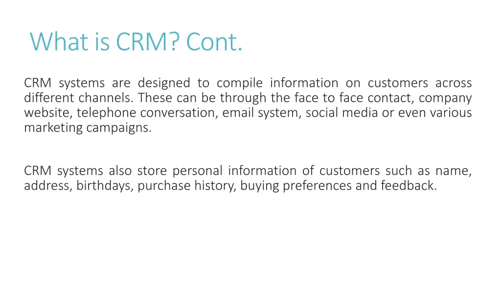 what is crm cont