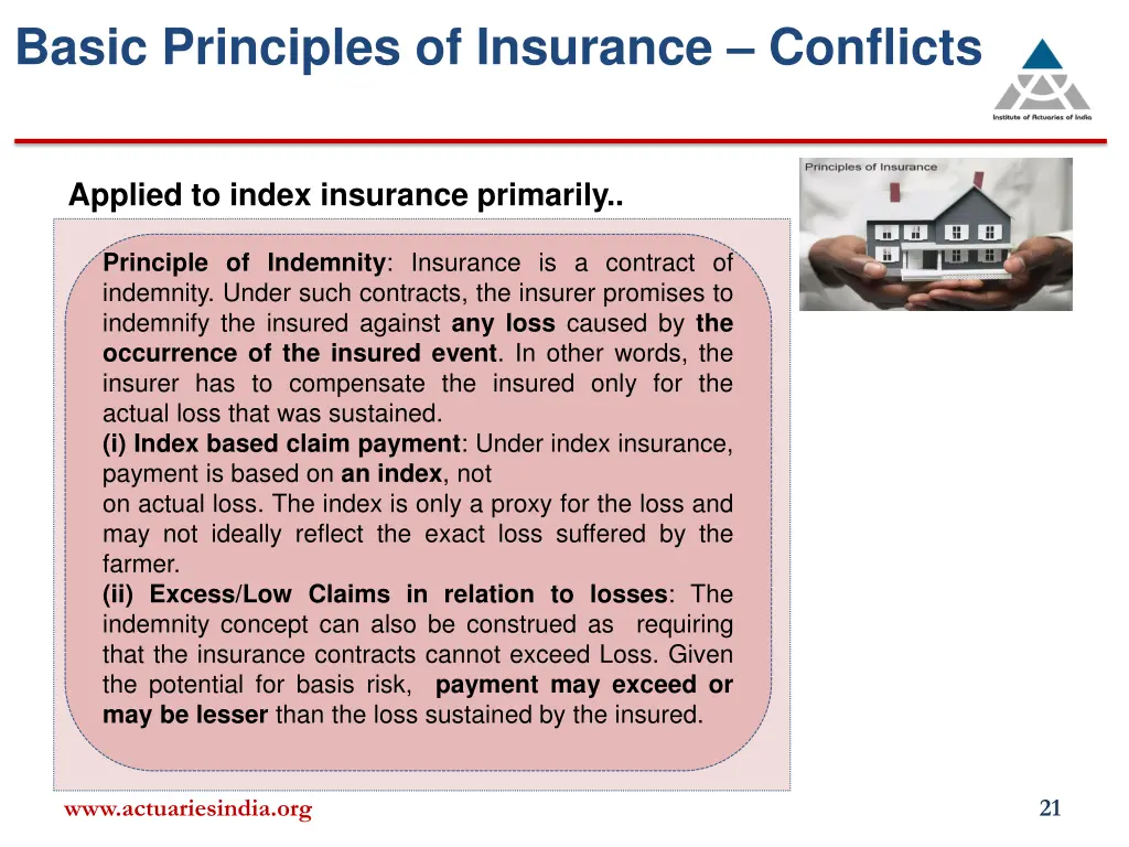 basic principles of insurance conflicts