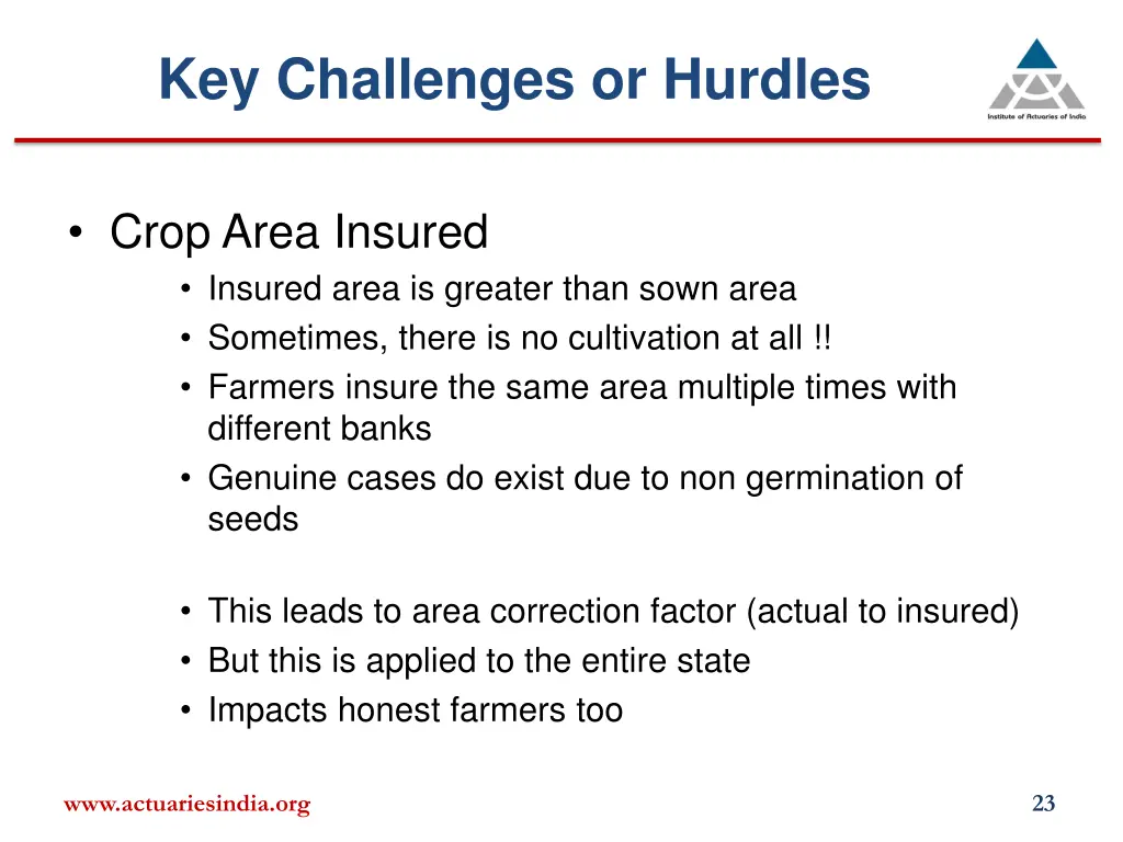 key challenges or hurdles 1
