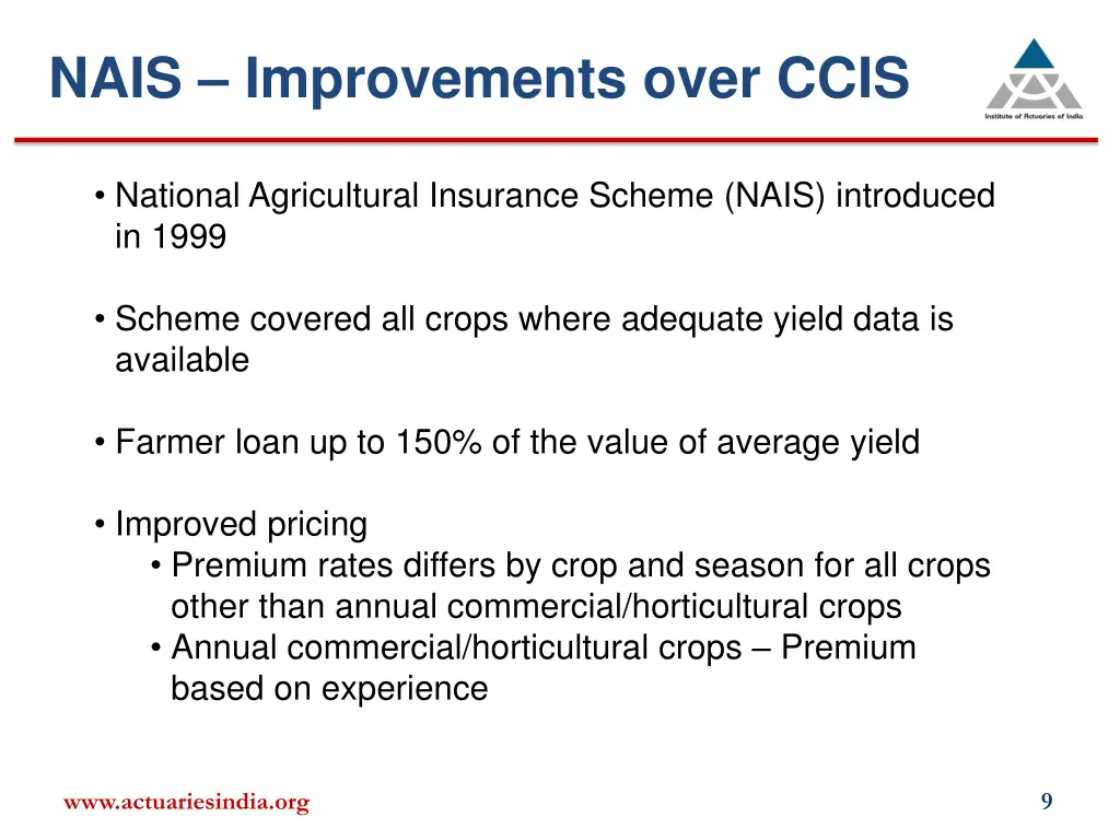 nais improvements over ccis