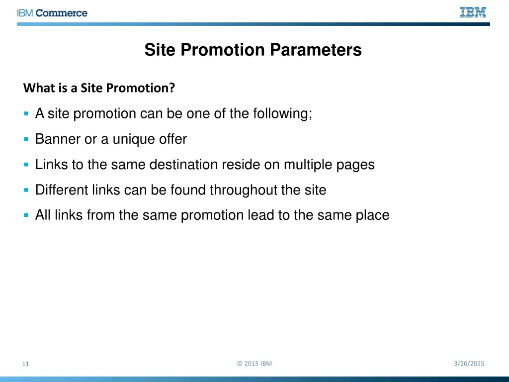 site promotion parameters