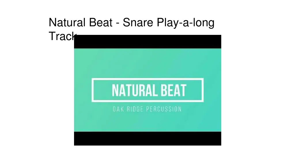 natural beat snare play a long track
