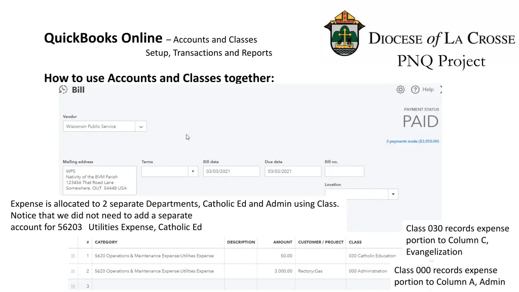quickbooks online accounts and classes setup 10