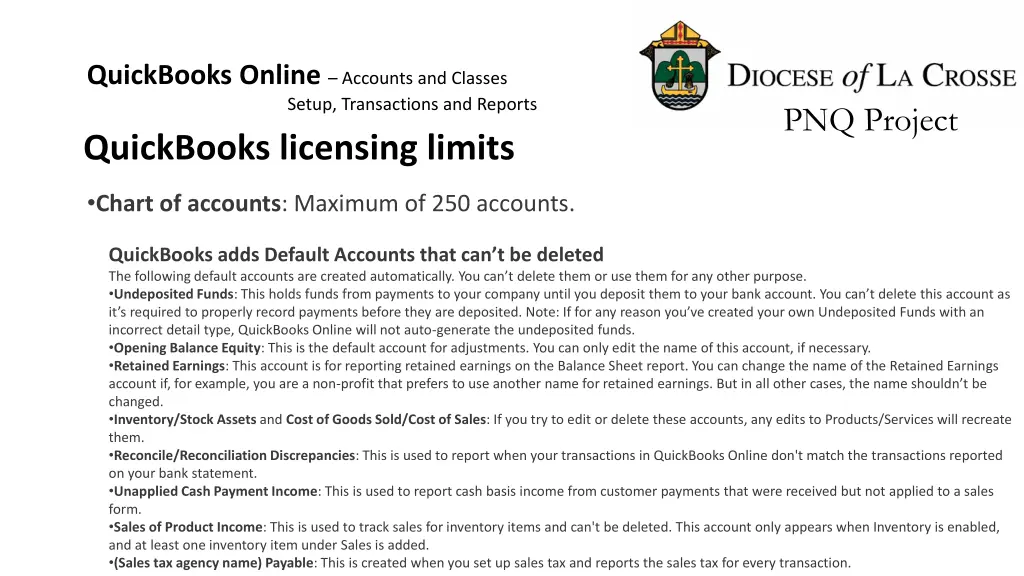 quickbooks online accounts and classes setup 4