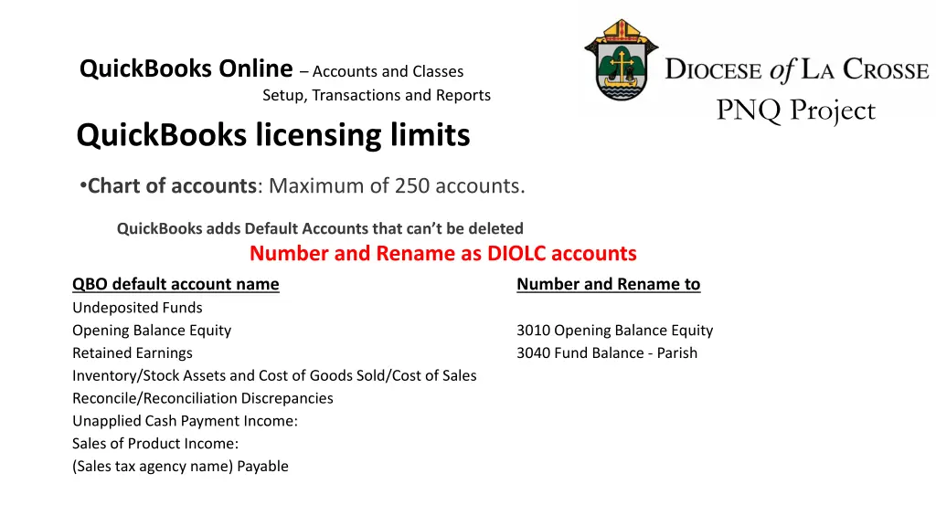 quickbooks online accounts and classes setup 5
