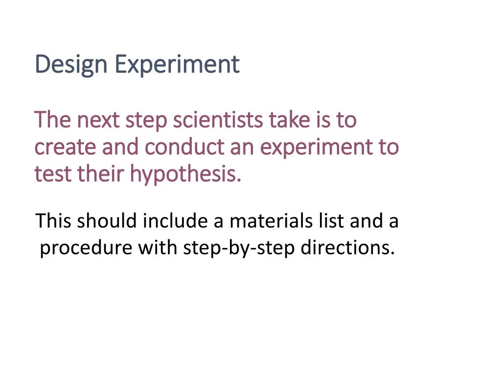 design experiment design experiment