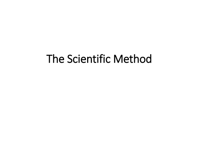 the scientific method the scientific method