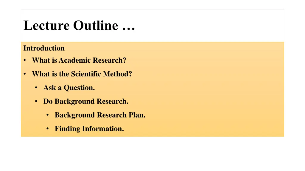 lecture outline