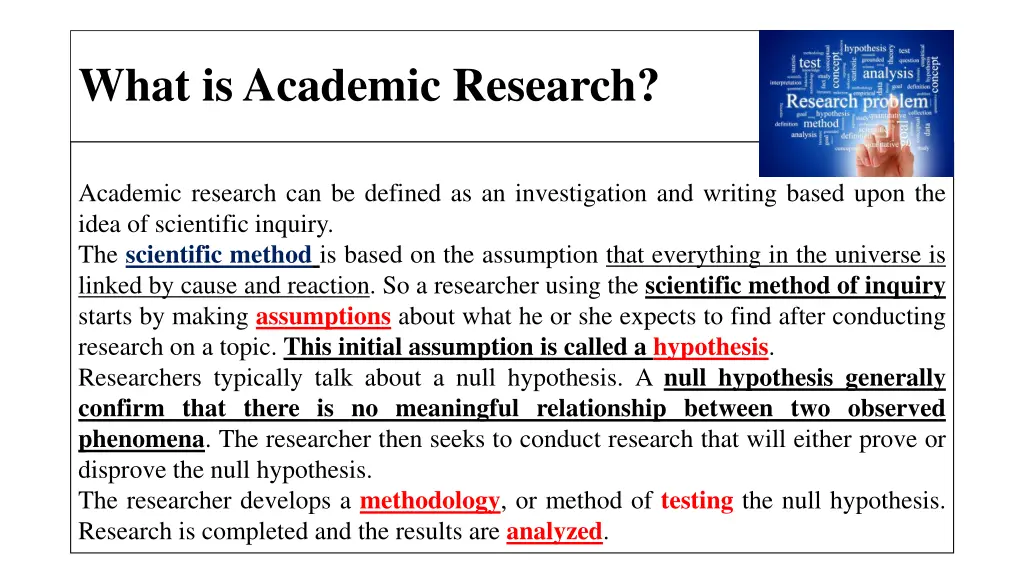 what is academic research