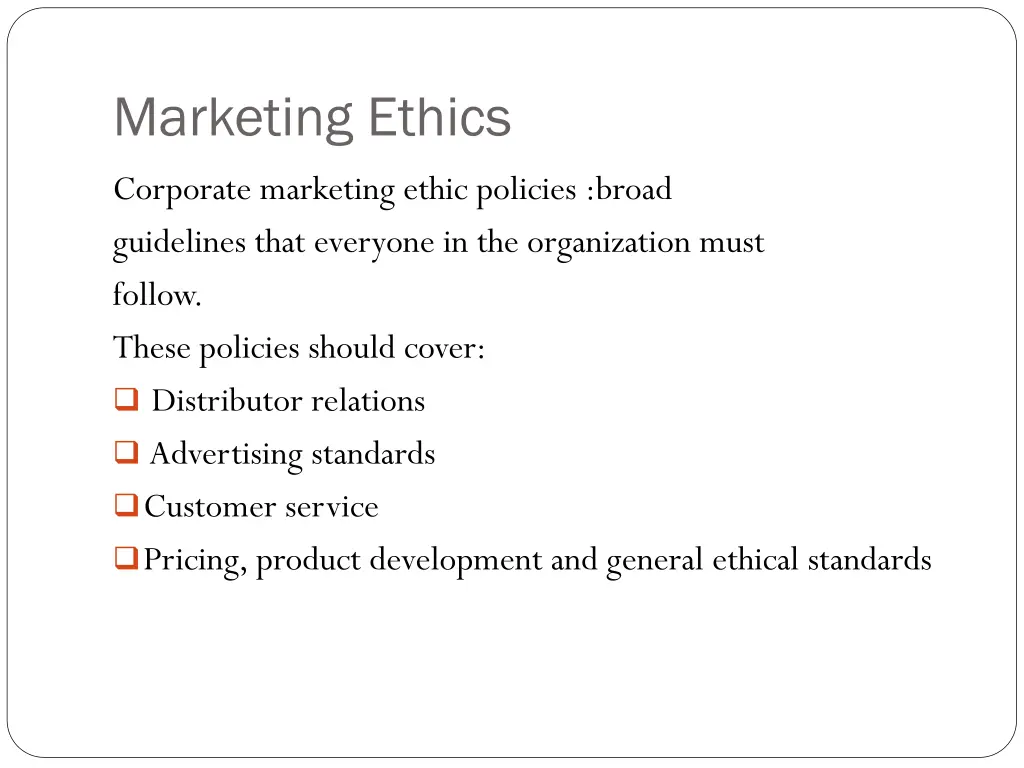 marketing ethics