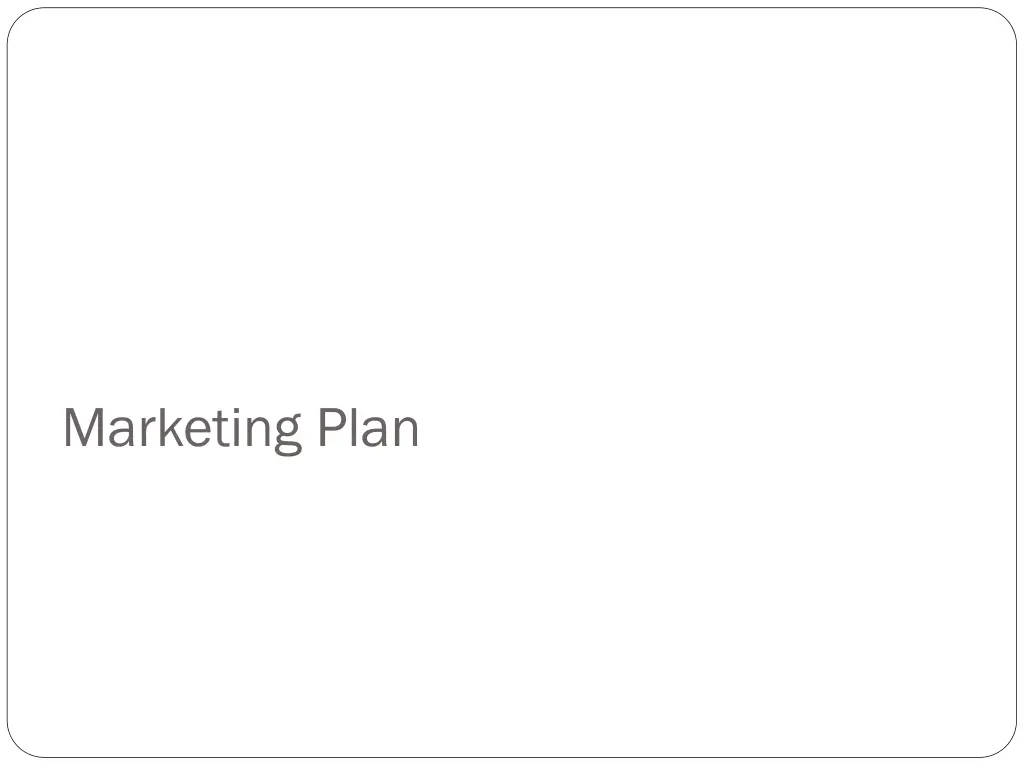 marketing plan
