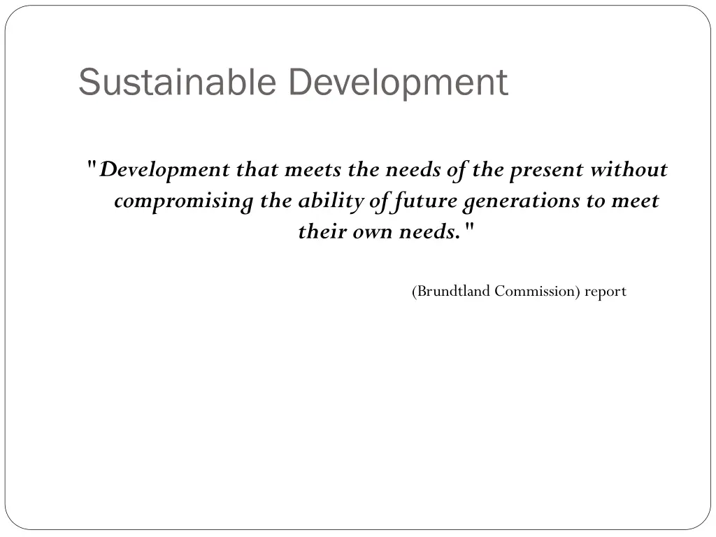 sustainable development