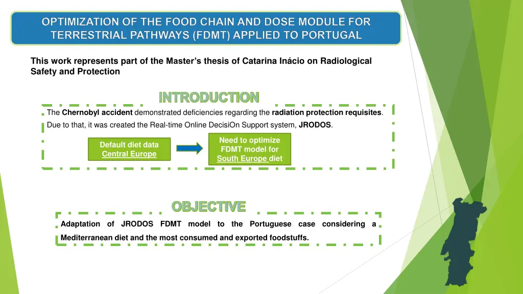 this work represents part of the master s thesis
