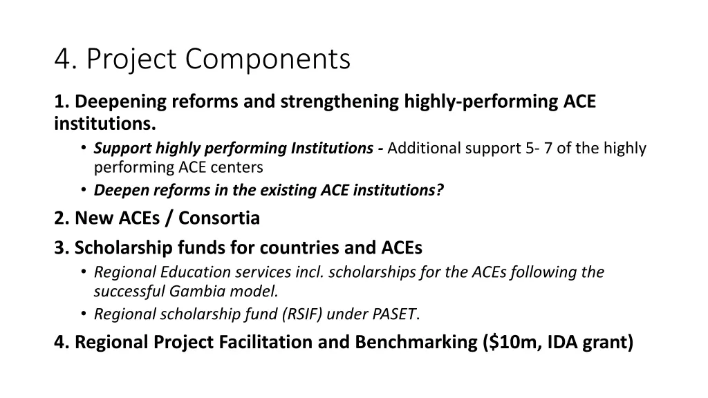 4 project components
