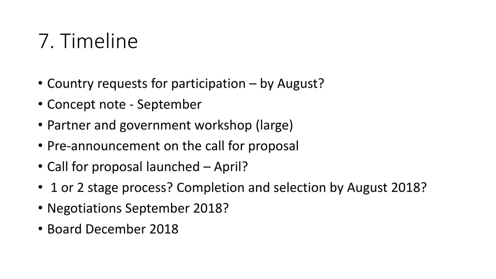 7 timeline