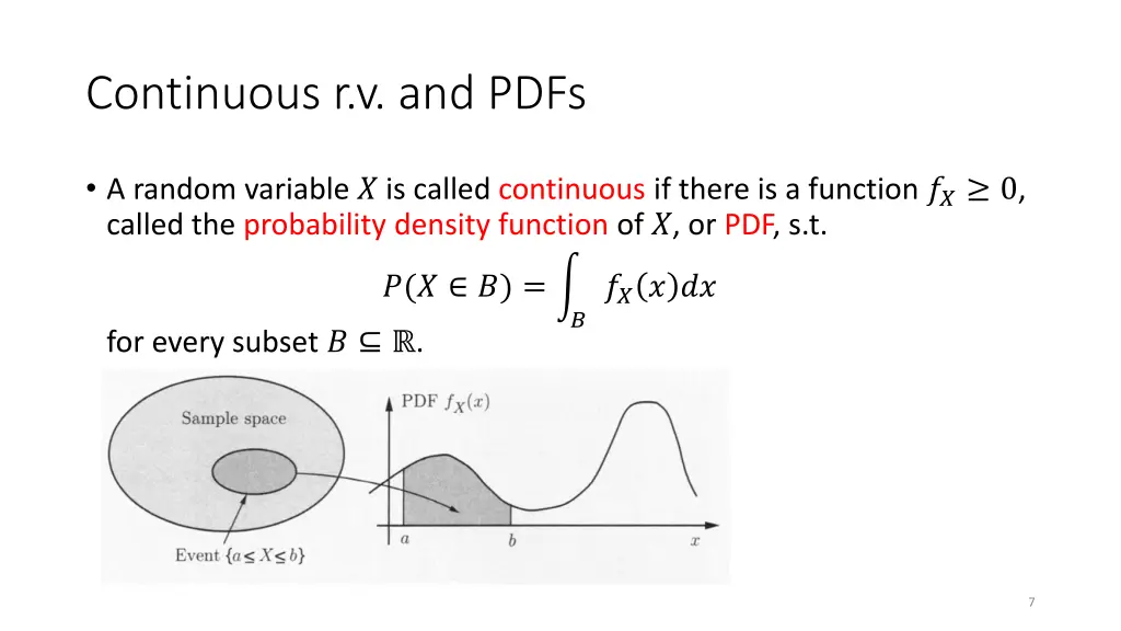 continuous r v and pdfs