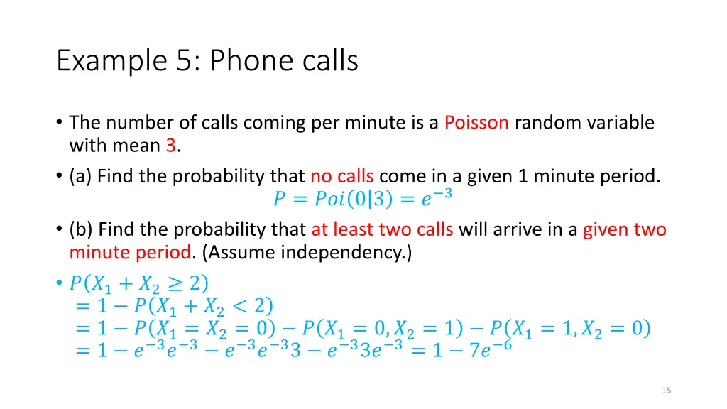 example 5 phone calls