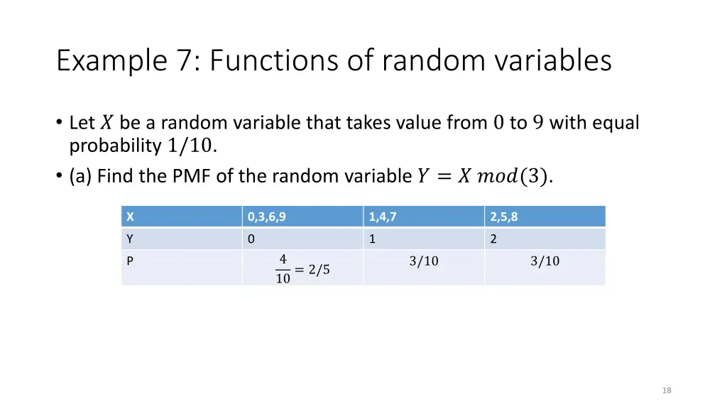 example 7 functions of random variables