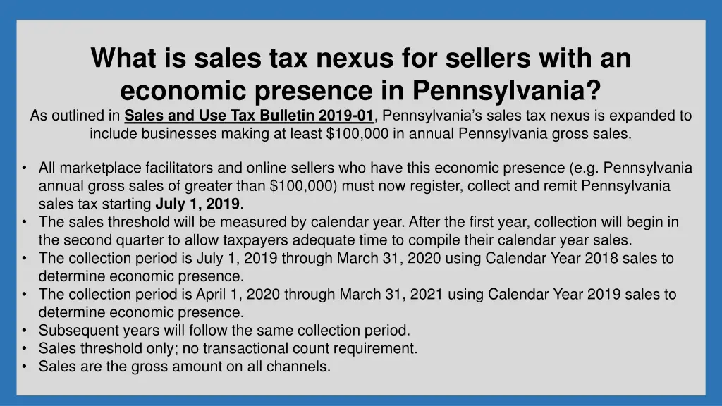 what is sales tax nexus for sellers with