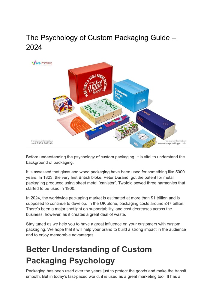 the psychology of custom packaging guide 2024