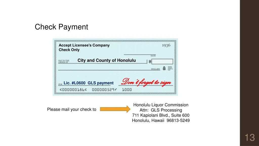check payment